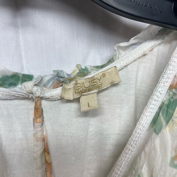 Feminine size L silk blouse fully lined with layered 3/4 bell sleeves - Picture 3 of 6